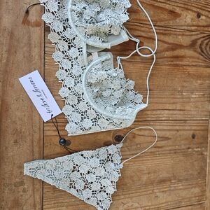 For Love And Lemons Lace Set in Soft Green
